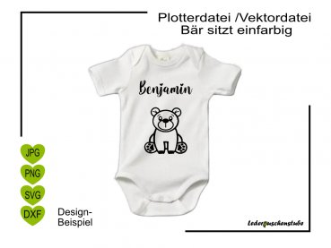 Bär sitzt Plotterdatei Vorschau – SVG zum Plotten